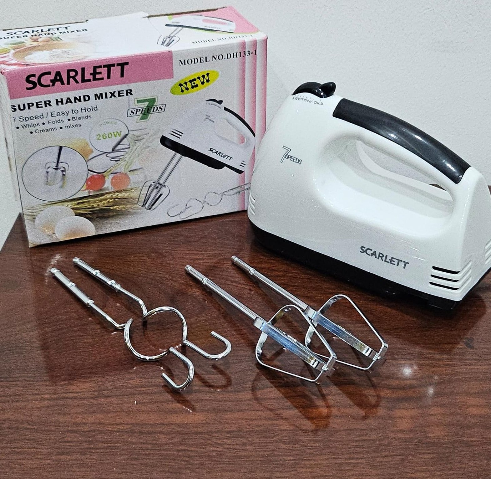 7 Speed Electric Hand Mixer, Egg Beater, Spiral Whisk image