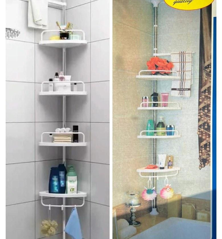 4 Layer Multi Corner Shelf Tension Pole-Bathroom Organizer image
