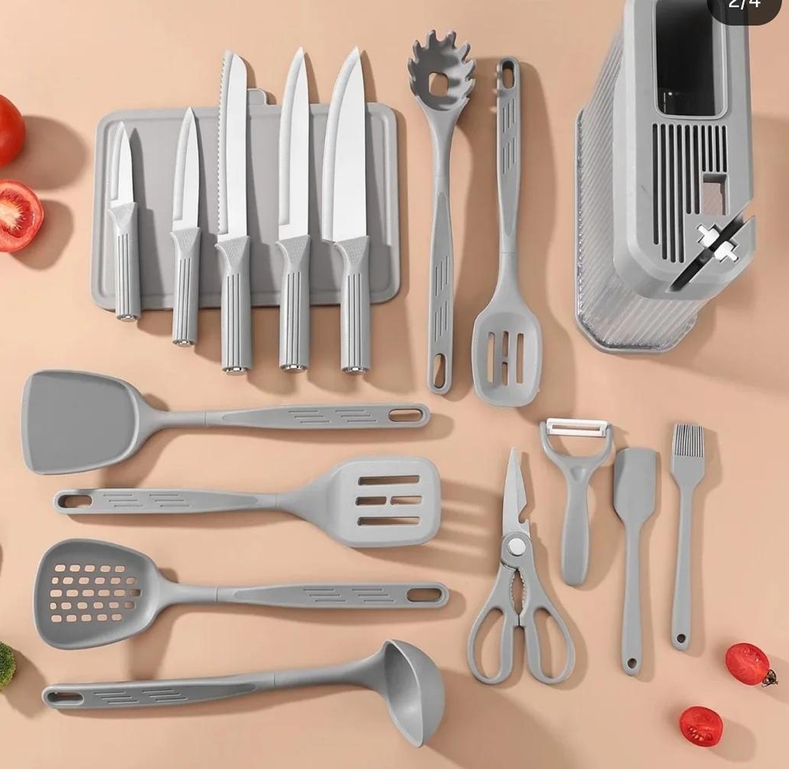 17pc food grade silicone kitchen utensil set image