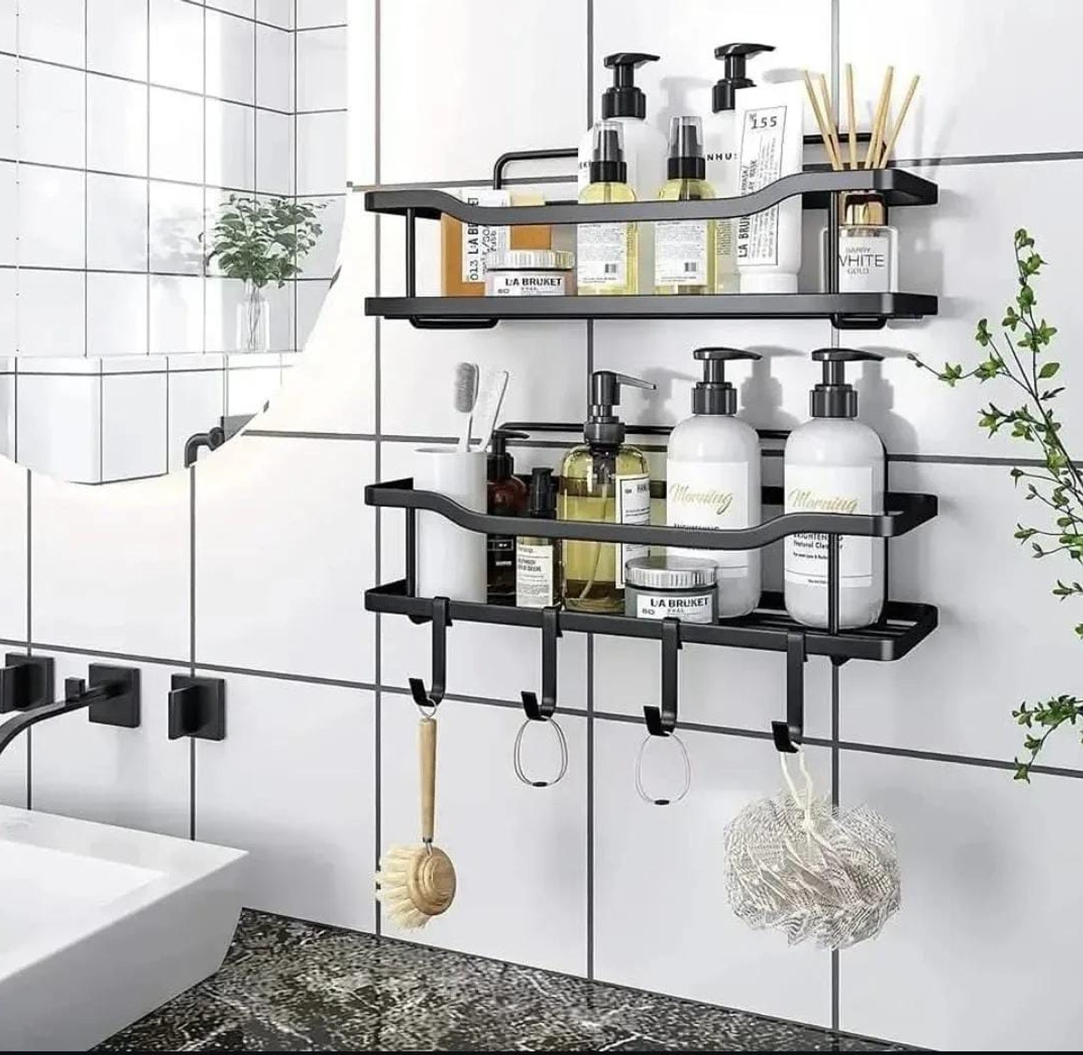 2 pcs set Shower caddy shelf/Bathroom organizer  image