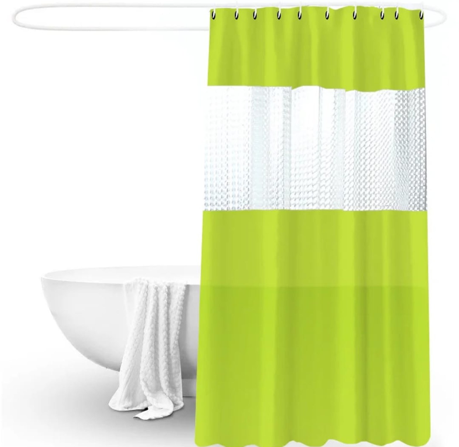 Premium Waterproof Shower Curtain with Translucent Light-Filtering Panel image