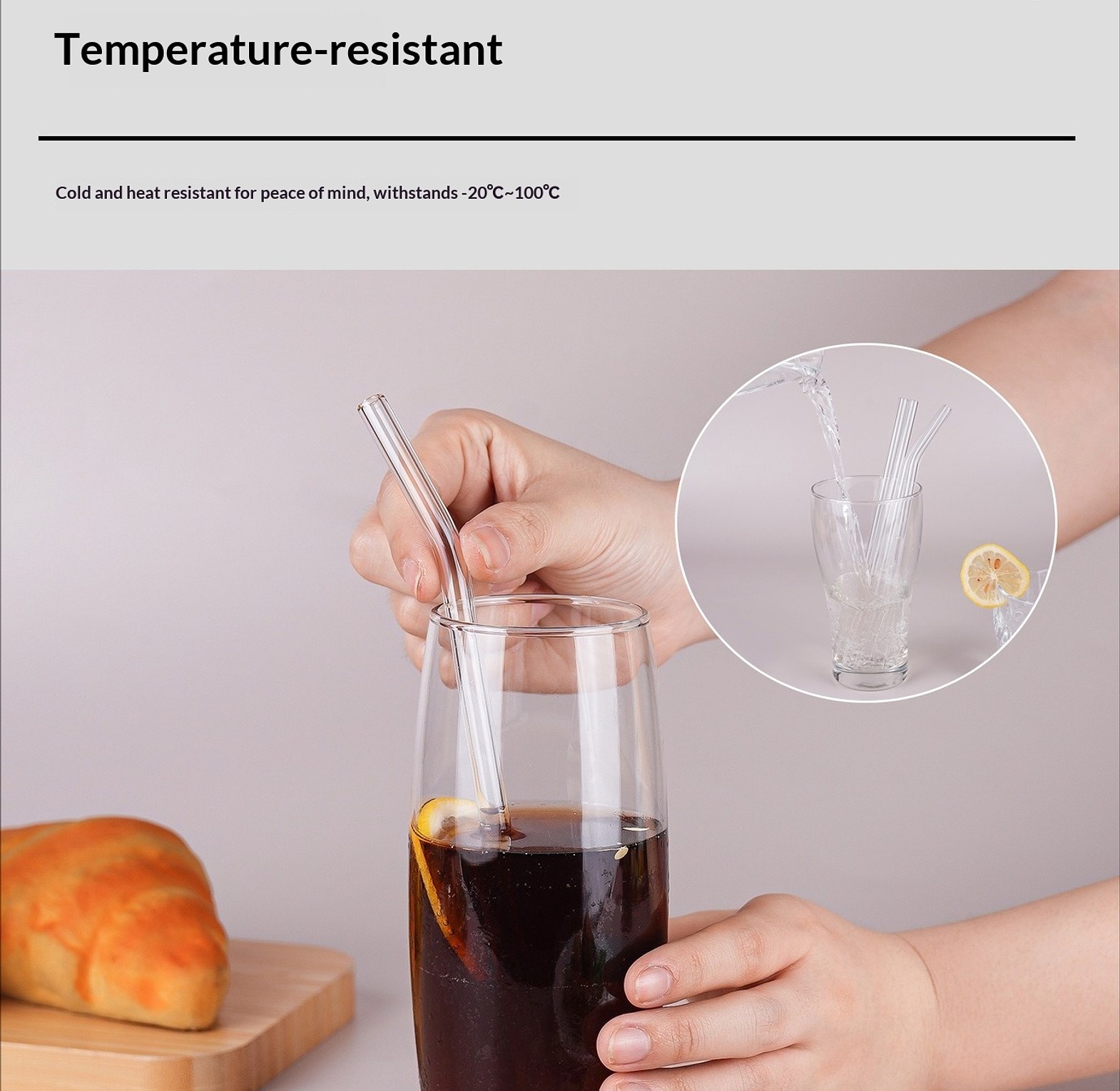 4pc Re-Usable Glass Straws image