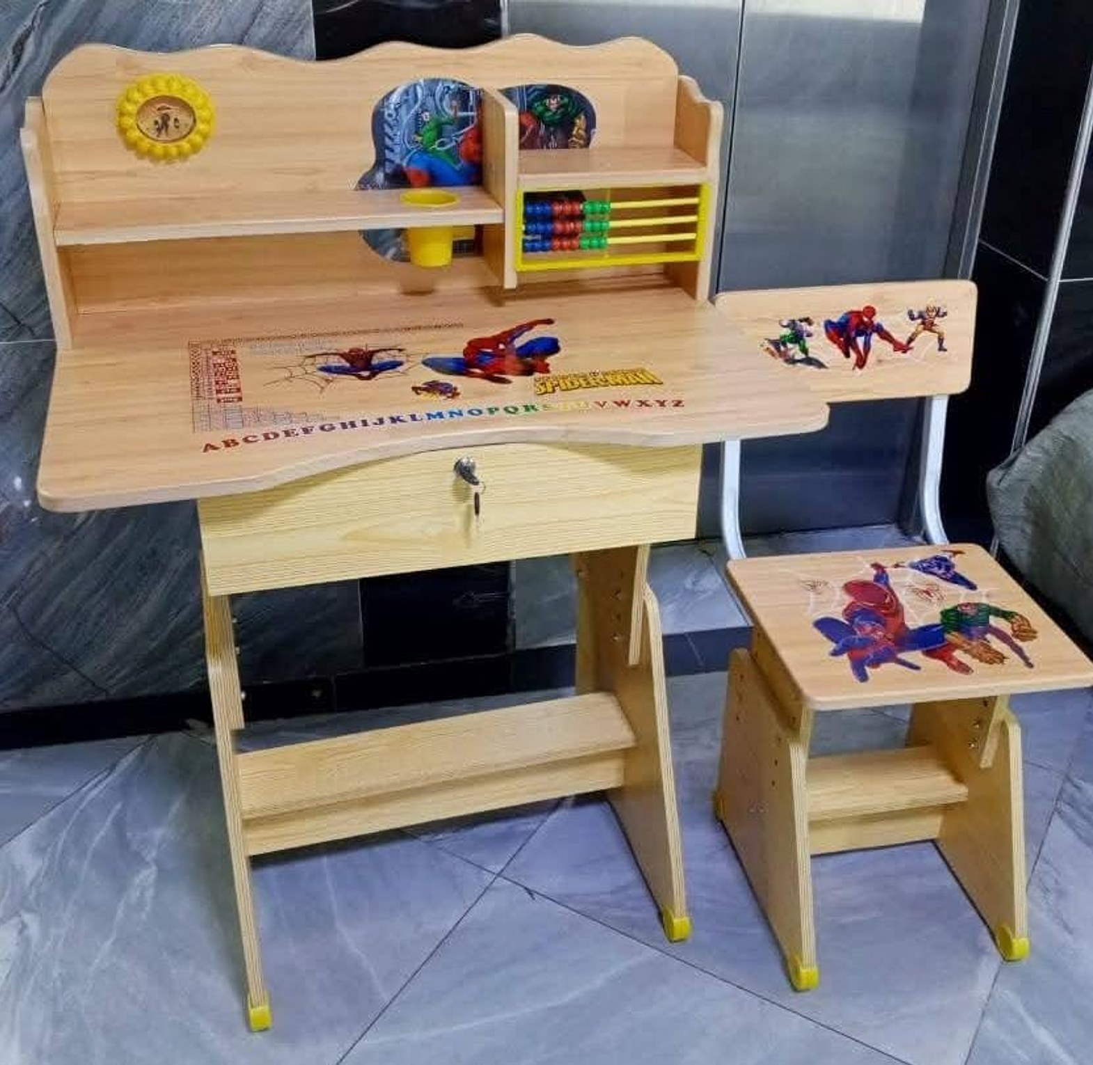 Kids Wooden Study Desk  With A Spacious Tabletop And Convenient Storage Compartments image