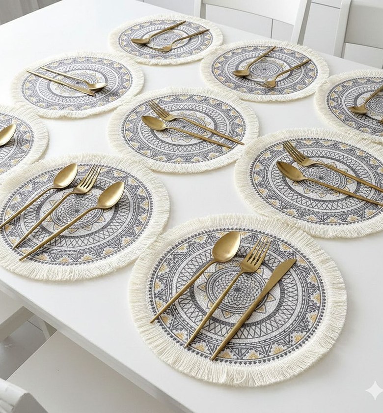 Boho Style Jute Table Place Mats   image
