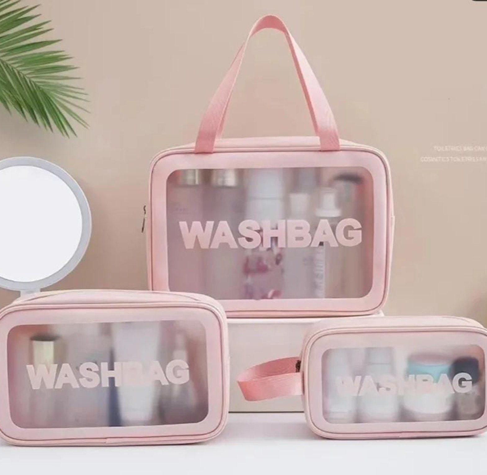 3 pcs cosmetic washbag/waterproof toiletries bag image
