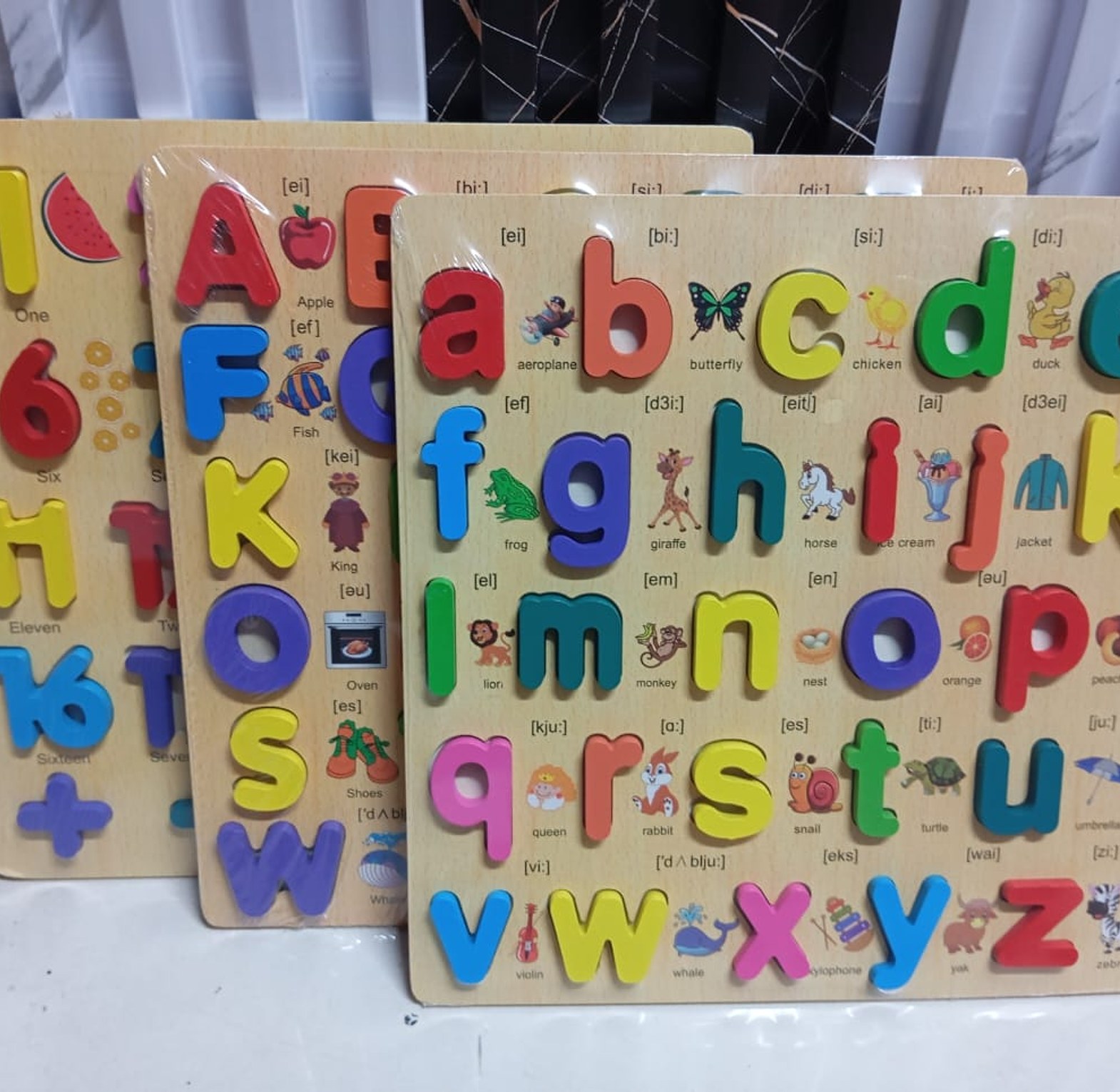 Kids alphabets letters Montessori Wooden Letter Puzzle Toys Alphabet image