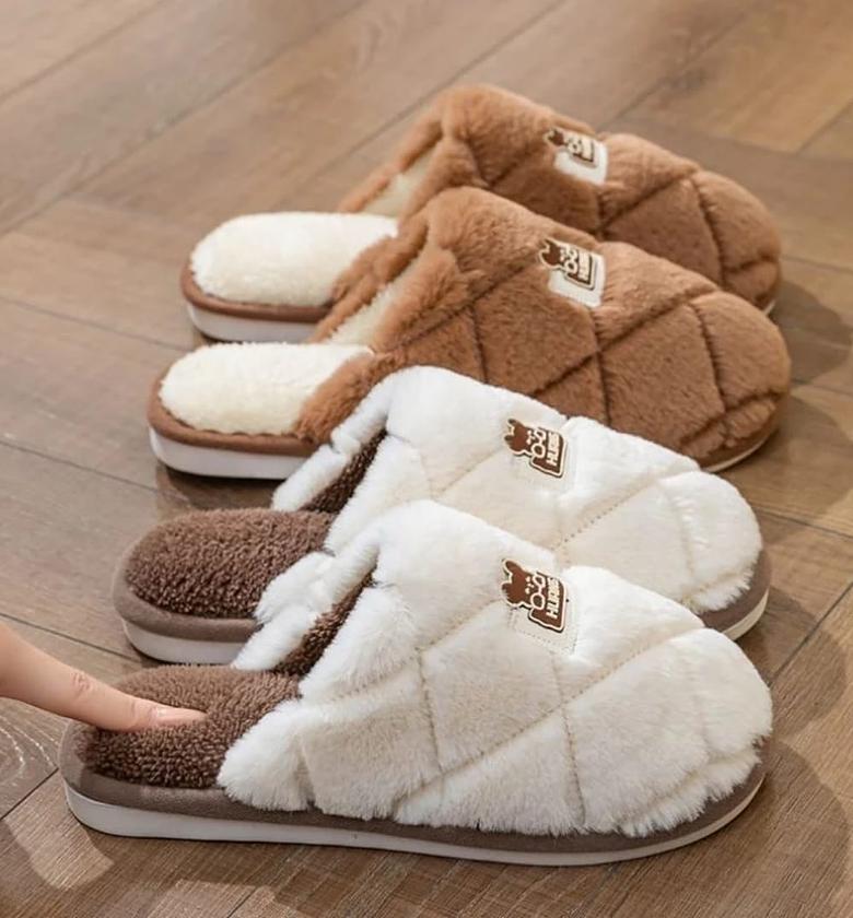 Autumn & Winter Warm Cotton Home Slides image