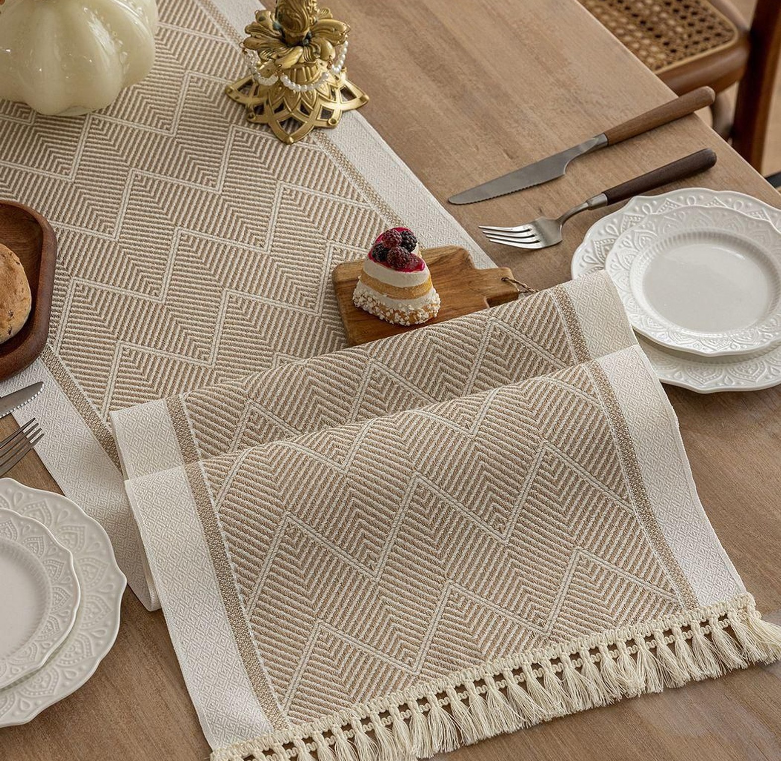 Premium Elegant Table Runner (35 × 240 cm) – Luxe Dining Décor image