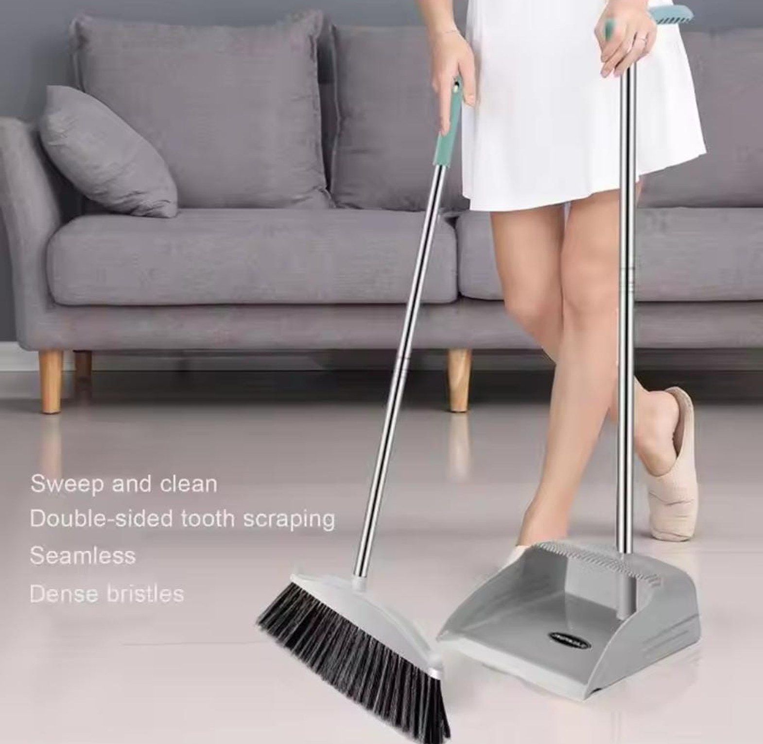 2-in-1 Flexible Broom and Dustpan image