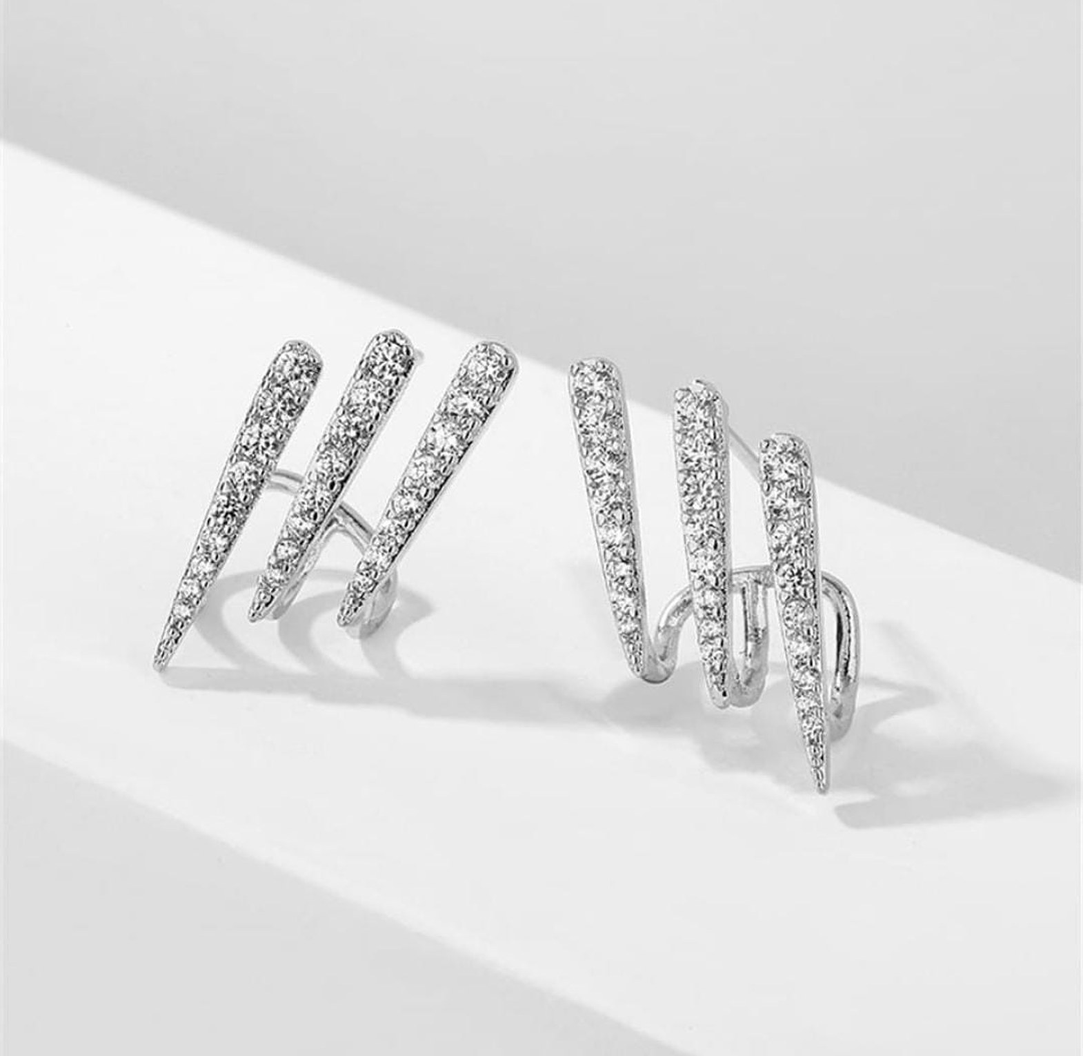 3 in 1 cubic Zirconia earrings  image