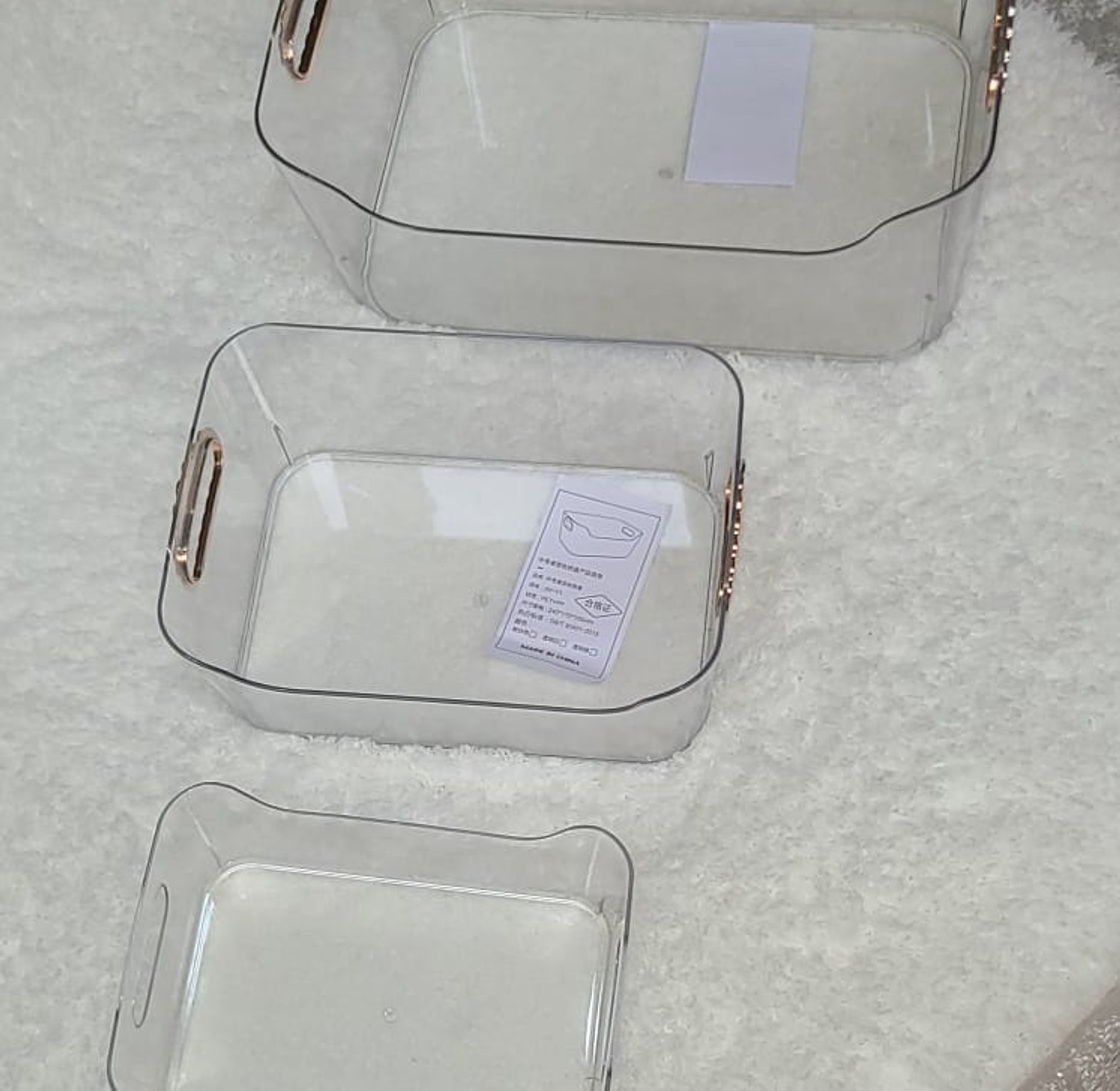Clear Storage Bins or Baskets With Handles image