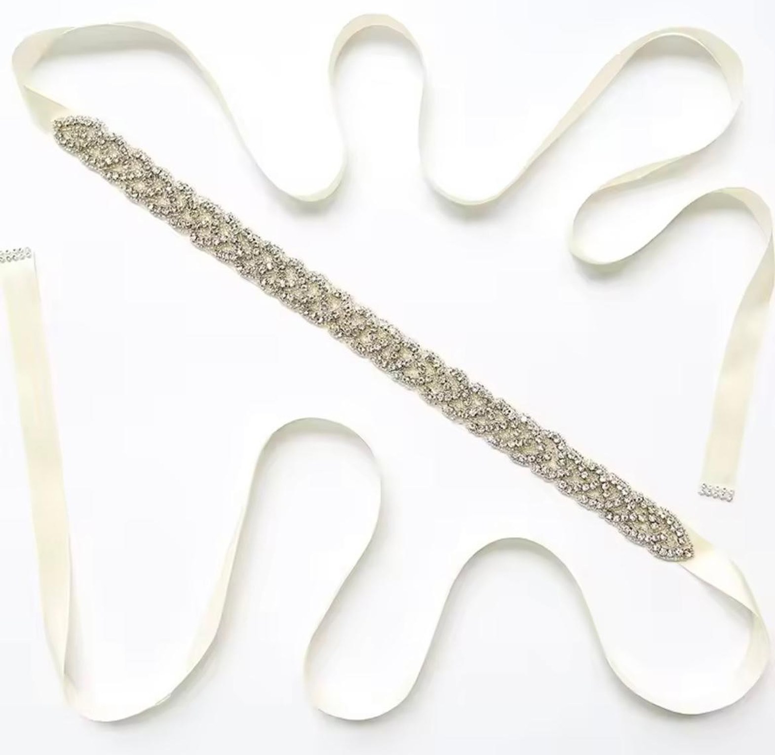 Luminous Garland Crystal Bridal Sash image