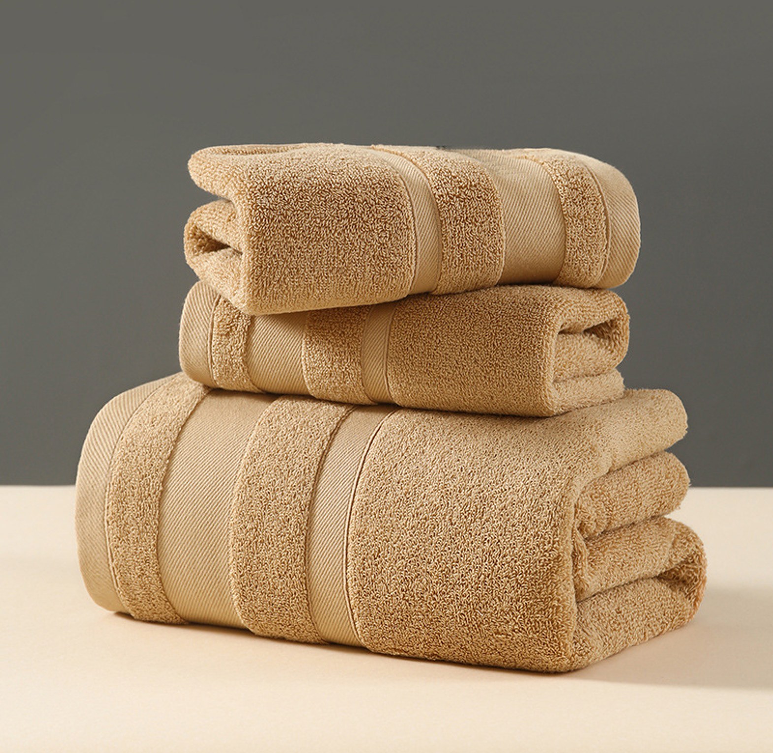 Luxury 100% Cotton 3-Piece Bath Towel Set Super Absorbent Lint-Free Soft Spa Towels for Home & Airbnb image