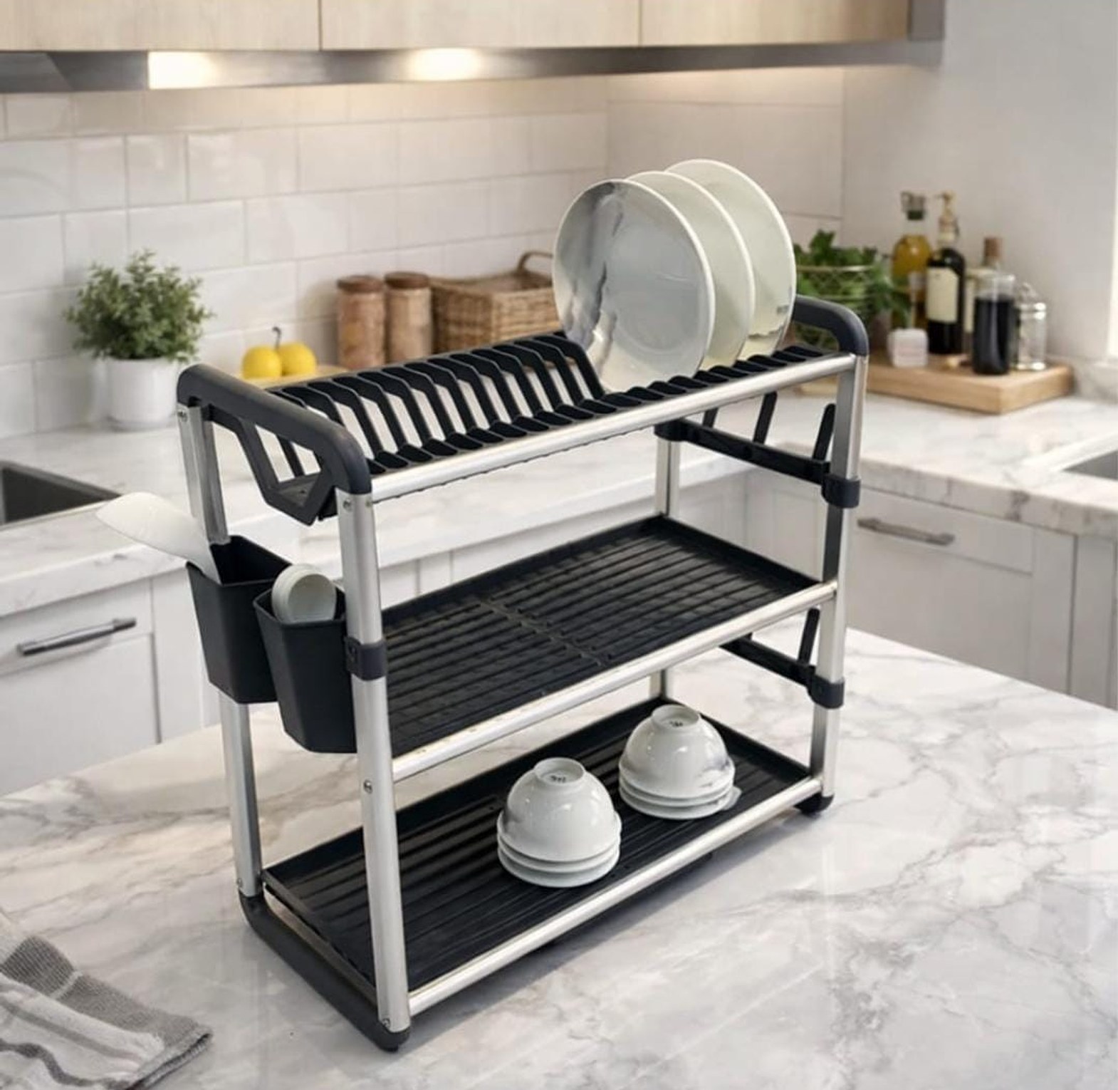 Modern 3-Tier Multi-Functional Space-Saving Dish Drying Rack image
