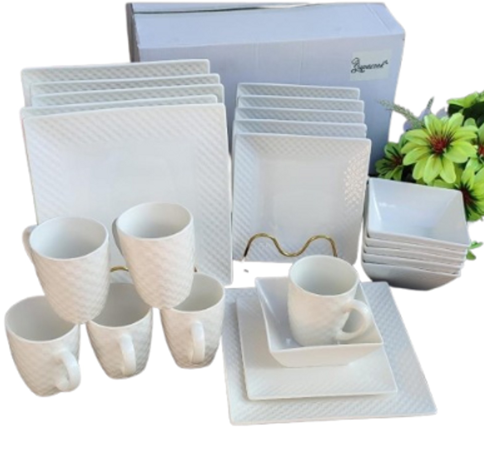 24-piece ceramic dinner set.  image