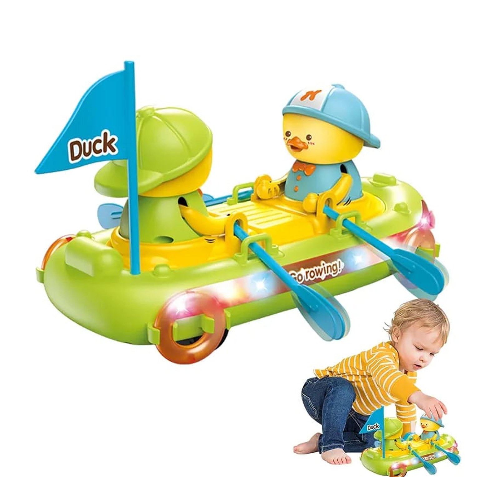 Electric Rowing Duck Boat Toy.  image