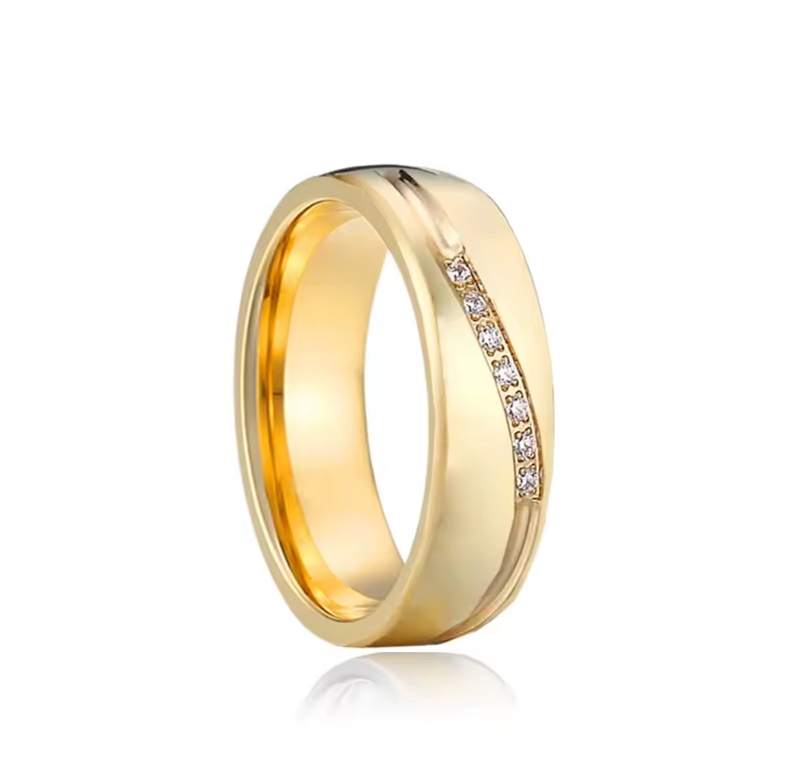 Stainless steel gold plated wedding rings  image