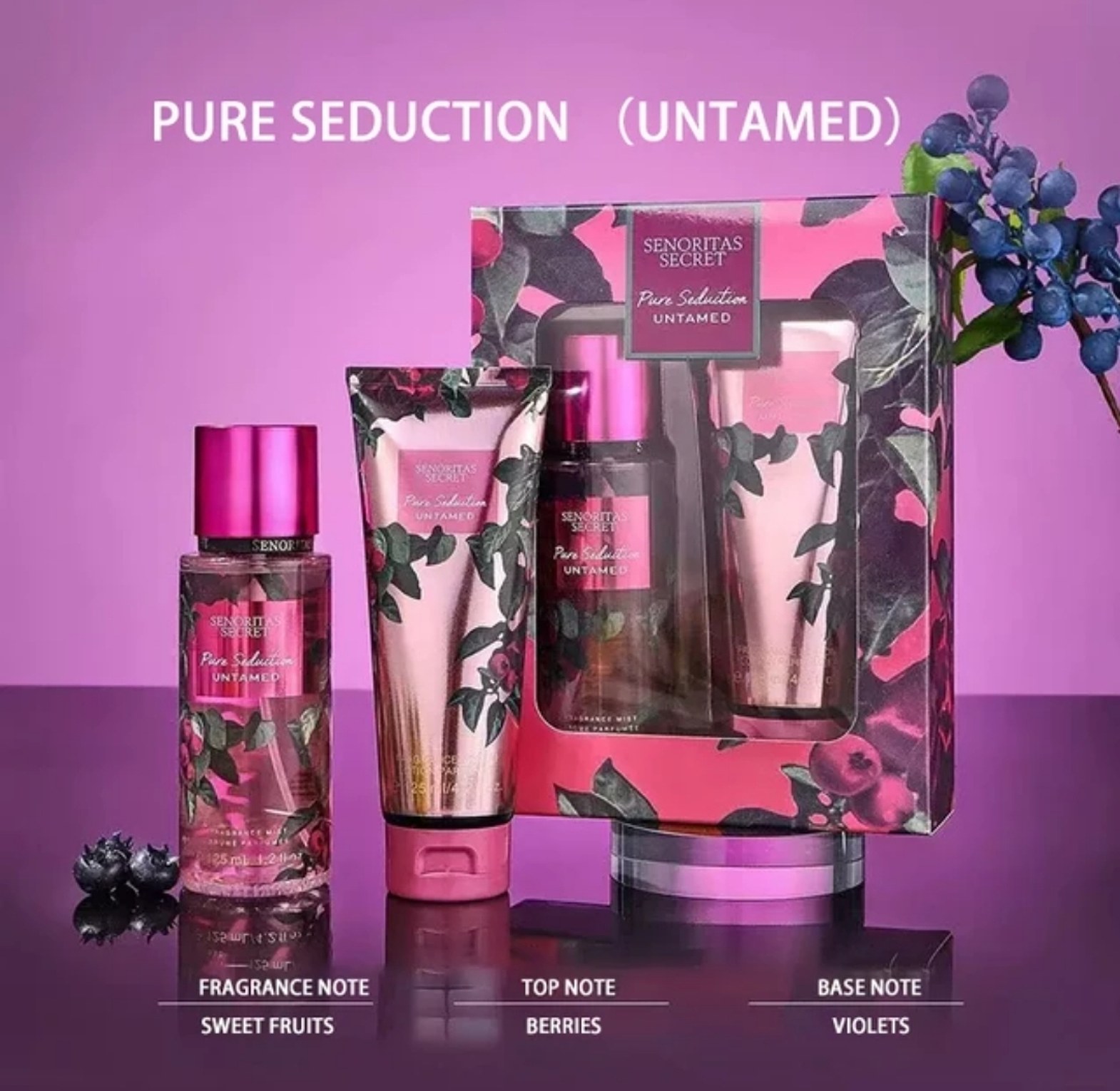 Senoritas Secret Pure Seduction Untamed Perfume Gift Set with 125ml Body Mist & 125ml Perfume Lotion  image