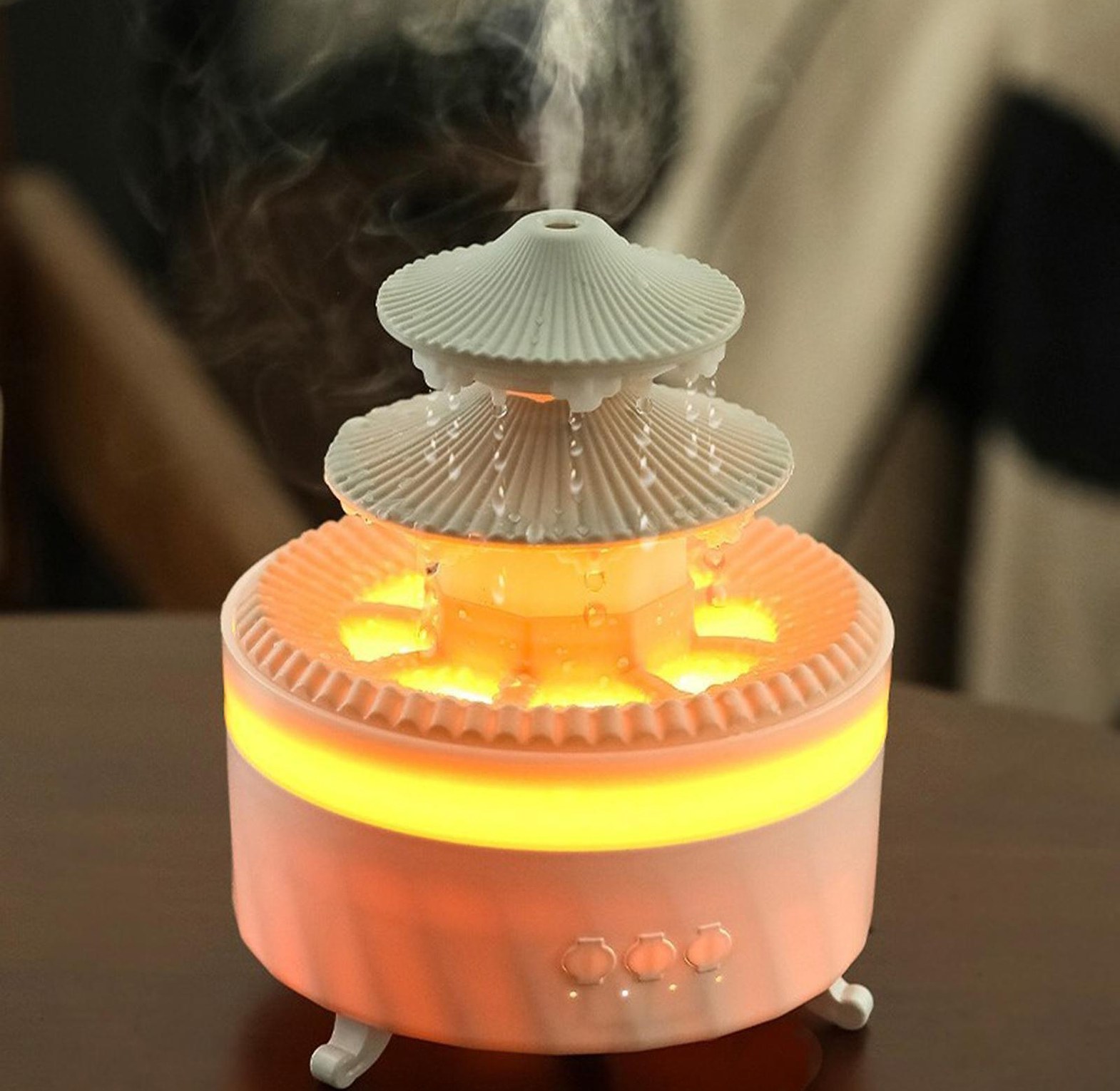 Rain Cloud Air Humidifier and Essential Oil Aroma Diffuser with 6-Color LED Night Light & 350ml Tank image