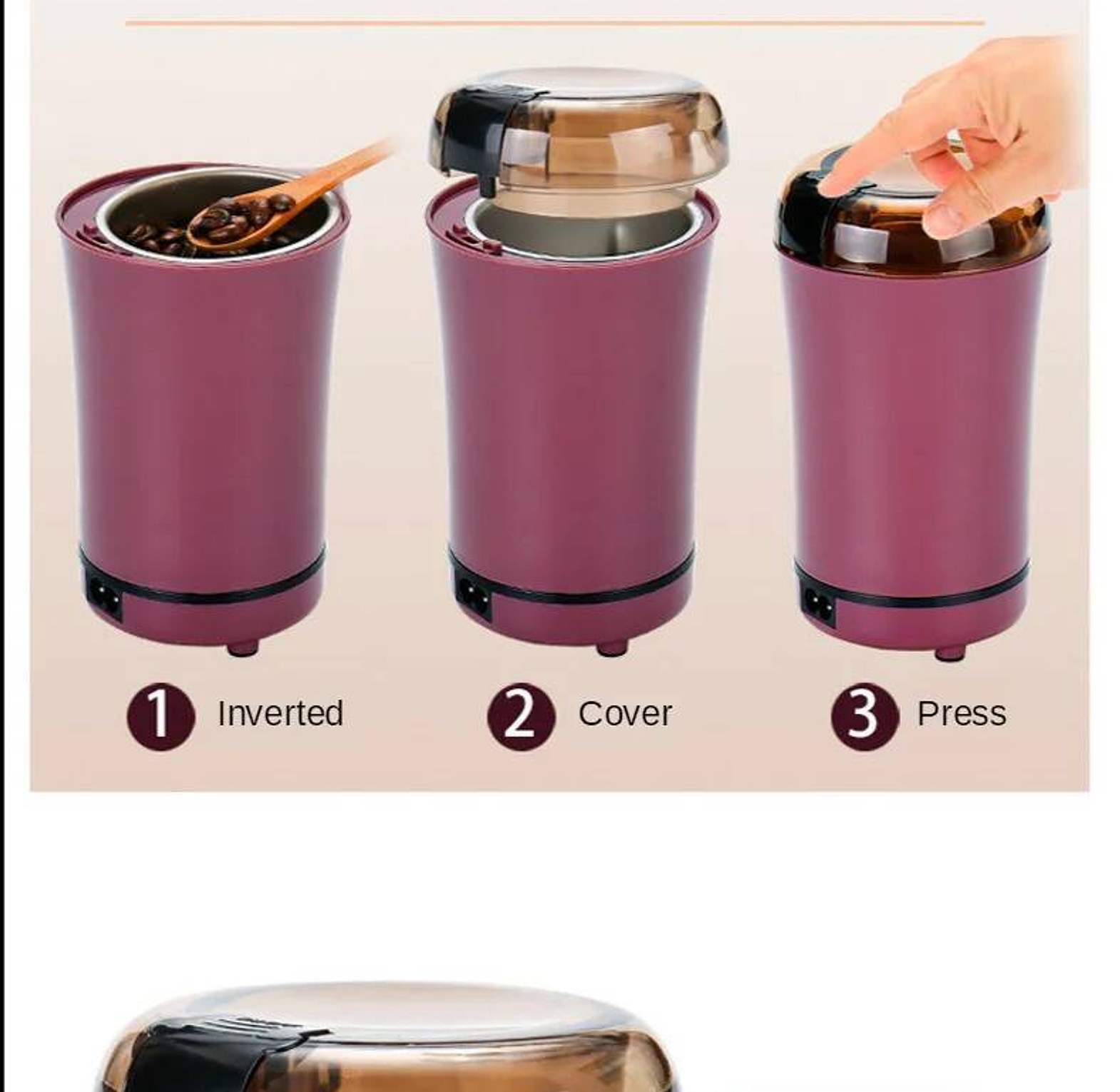 Electric Spice and Coffee Bean Grinder, Portable Grinder image