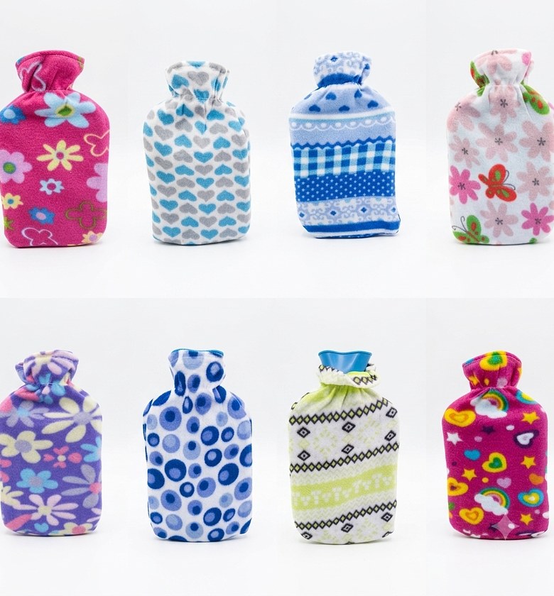 2L Durable Rubber Hot Water Bottle with Removable Soft Fleece Cover for Menstrual Cramps & Body Pain Relief image