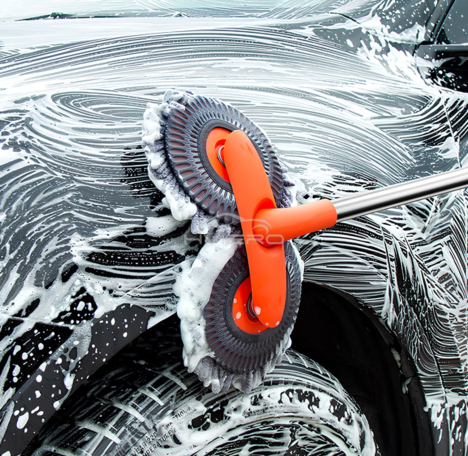 Dual Head Car Wash Mop Brush Extendable Scratch-Free Microfiber Car Cleaning Long Handle Brush for SUVs and Vehicles image