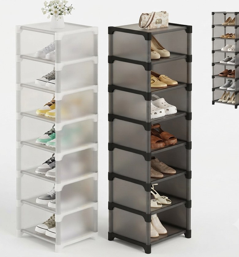 Vertical 7-Tier Slim Shoe Rack - Space-Saving Home Organizer image