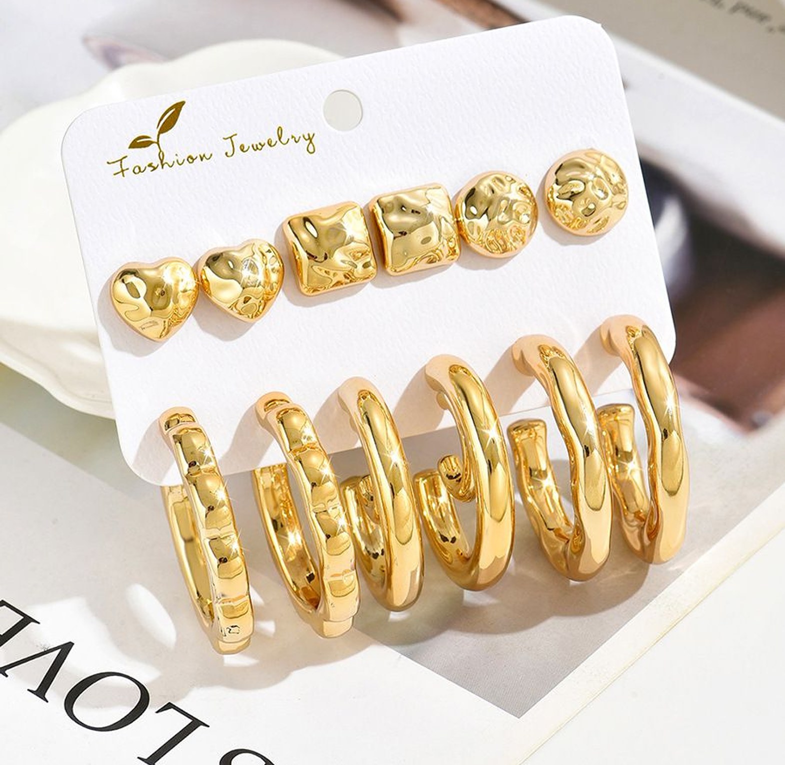 The Golden Horizon & Pearl Cascade Hoop Collection image