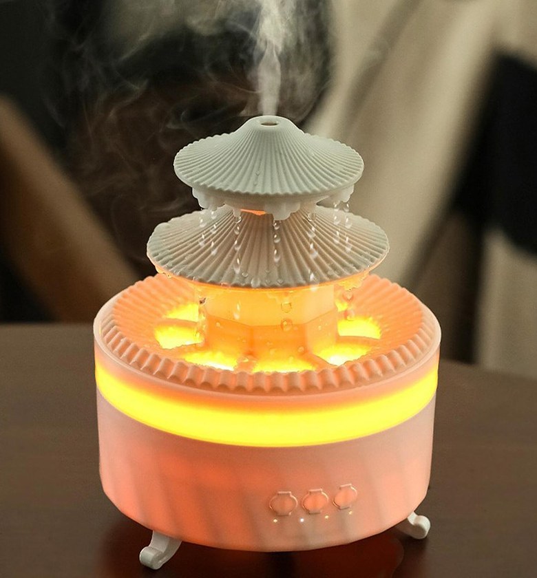 Rain Cloud Air Humidifier and Essential Oil Aroma Diffuser with 6-Color LED Night Light & 350ml Tank image