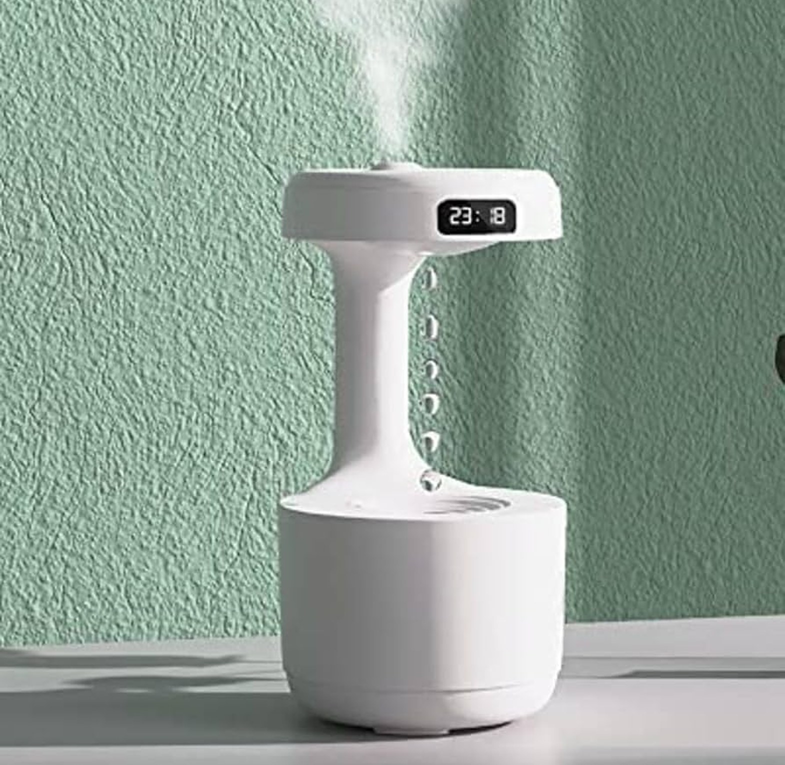 Anti-Gravity Air Humidifier, 800ml Ultrasonic Mist Maker, LED Display & Low Noise, Perfect for Home or Office Decor, image