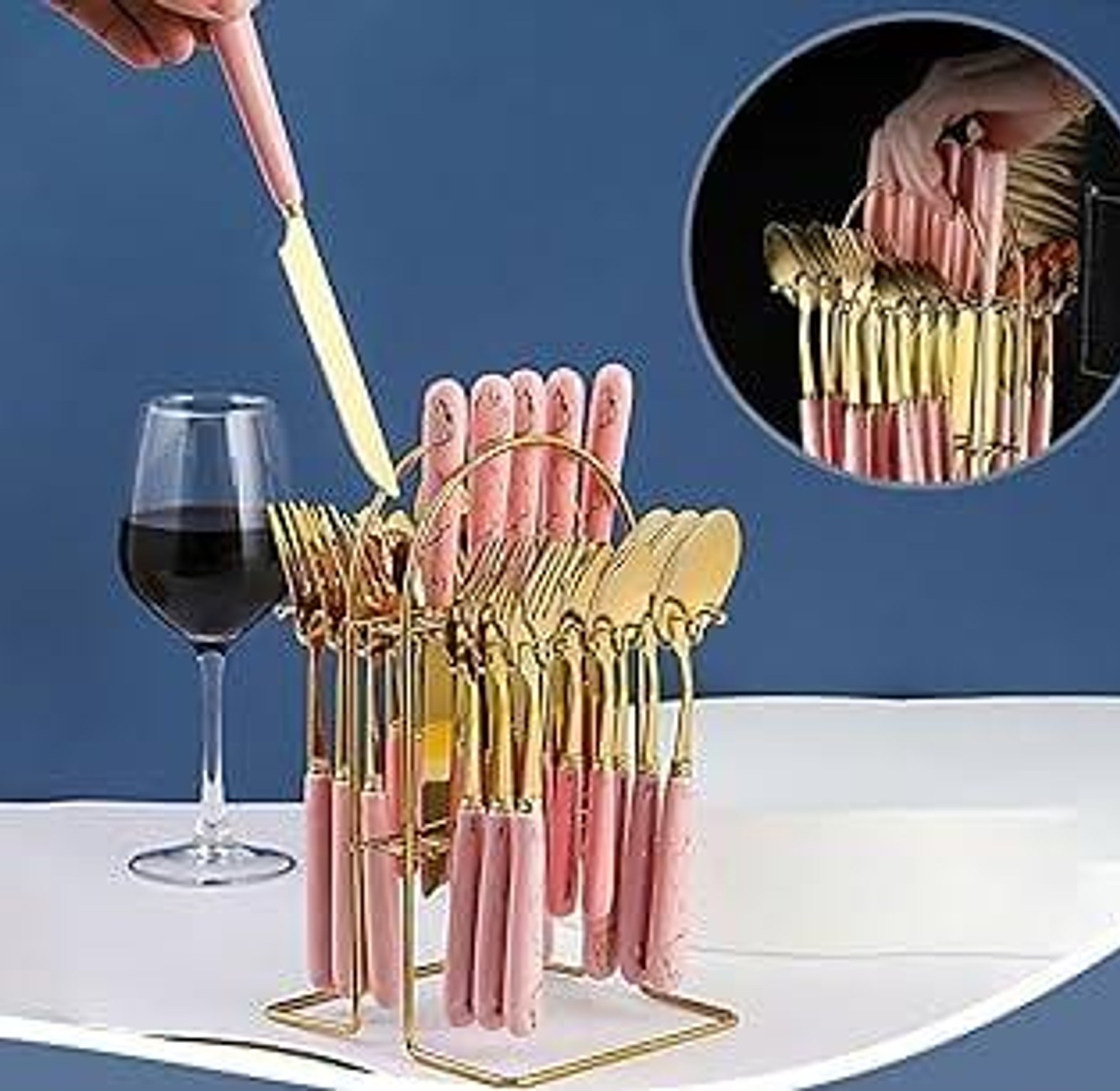 24 Pc Cutlery Spoon Gold  image