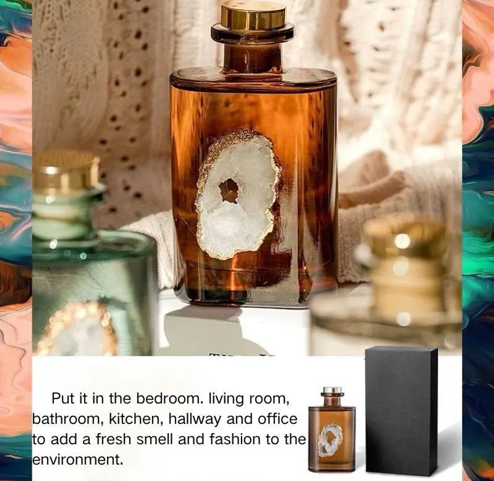 Oil fragrance perfume with crystal bottle Reed diffuser 200ml image