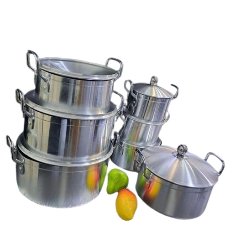 Cookware Set. Tornado Heavy Duty Premium Aluminum Cookware 7 Pot Sufurias Set With 7 Lids image