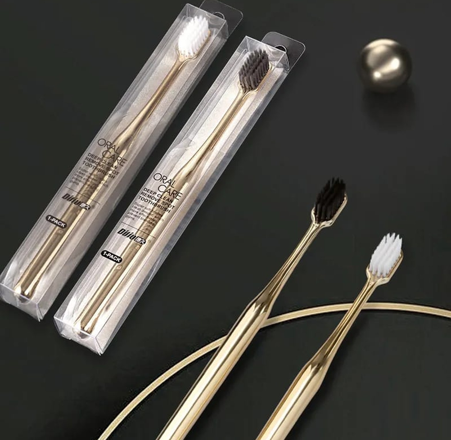 High-end golden bamboo charcoal toothbrush image