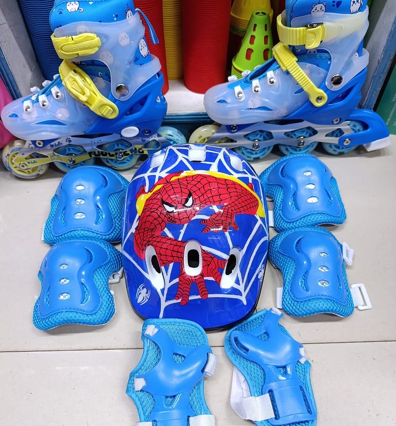 Skate Full Set Shoes With Hard Helmet And Guards size 31 to 38 image