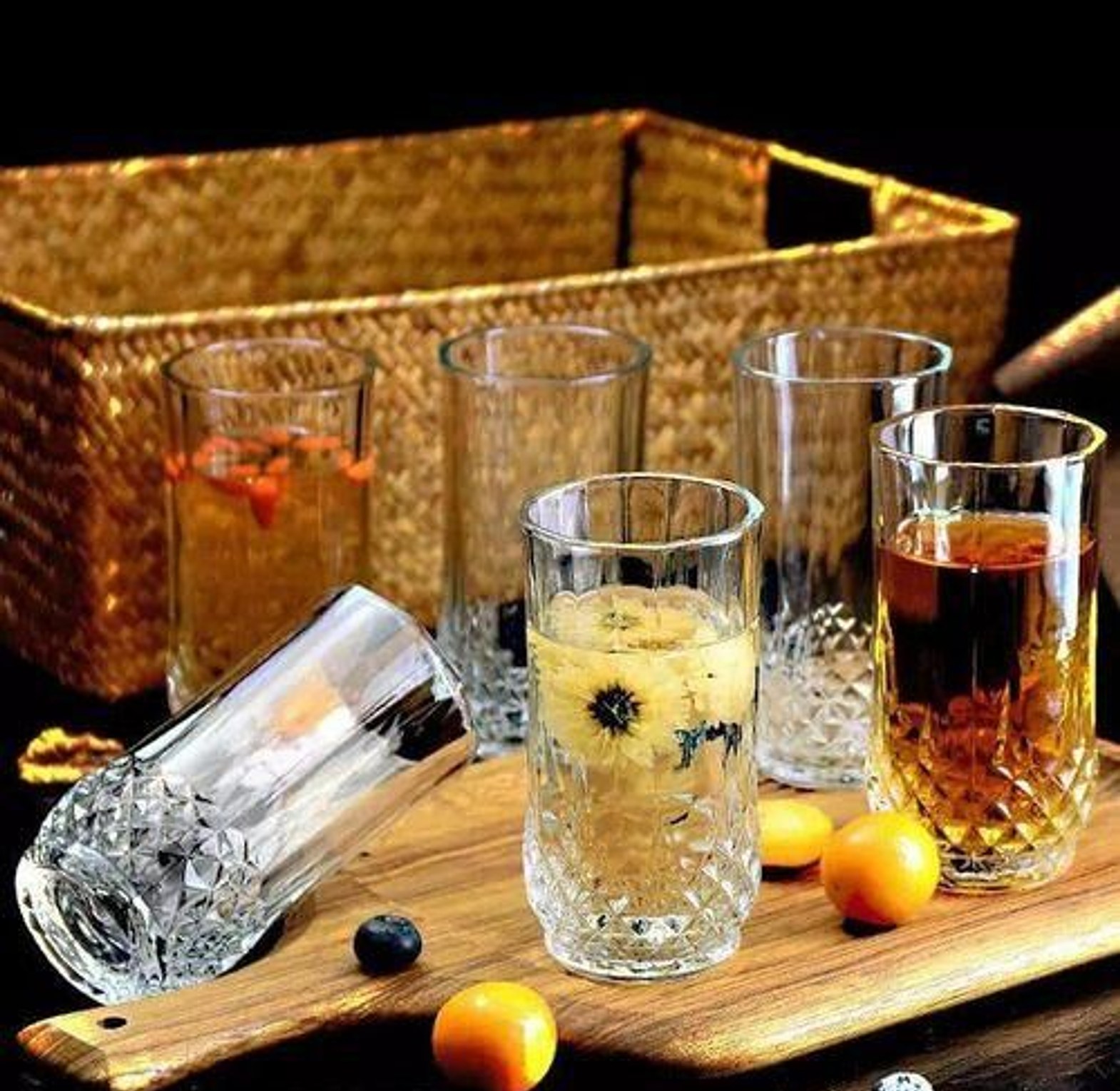Glass Long Diamond glasses Set 6 Pcs image