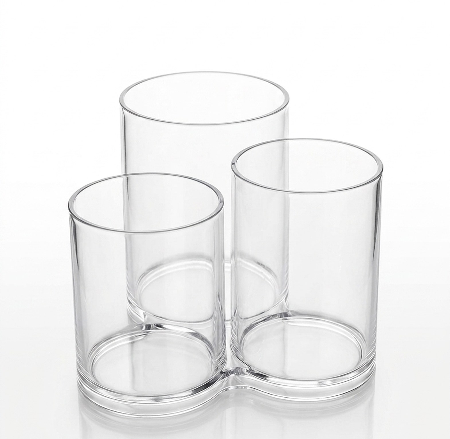 Clear Acrylic 3-Compartment Makeup Brush Organizer and Cosmetic Holder – Premium Vanity Storage Unit  image