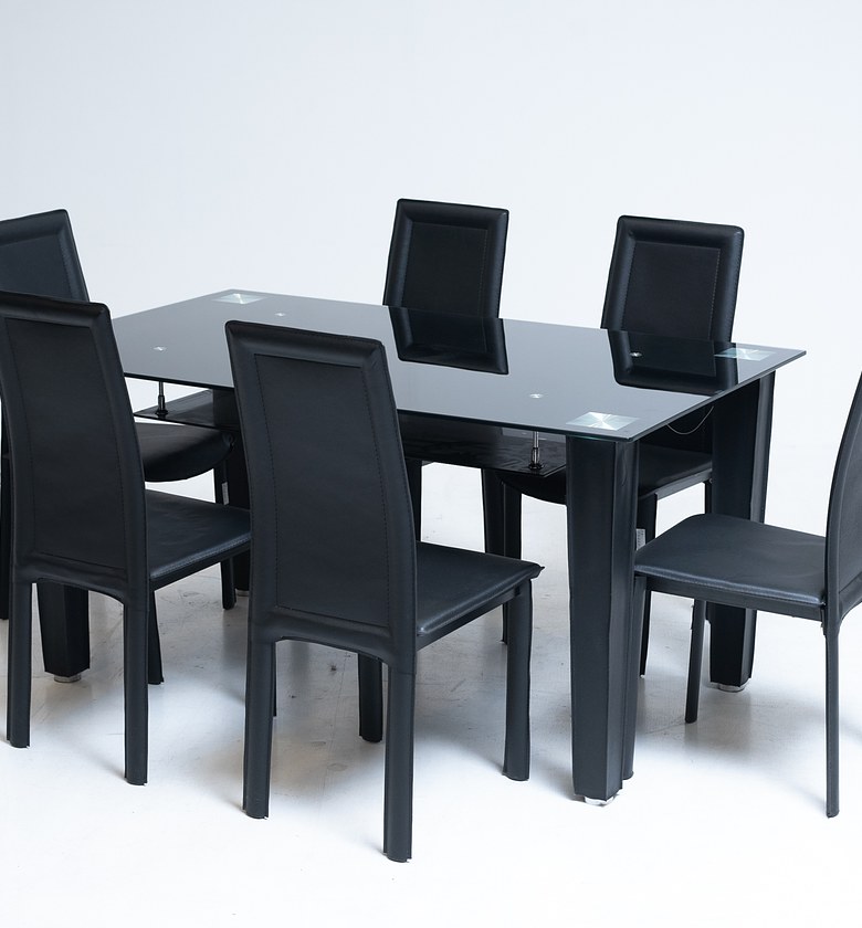 TABLE DINING SET WITH 6 C image