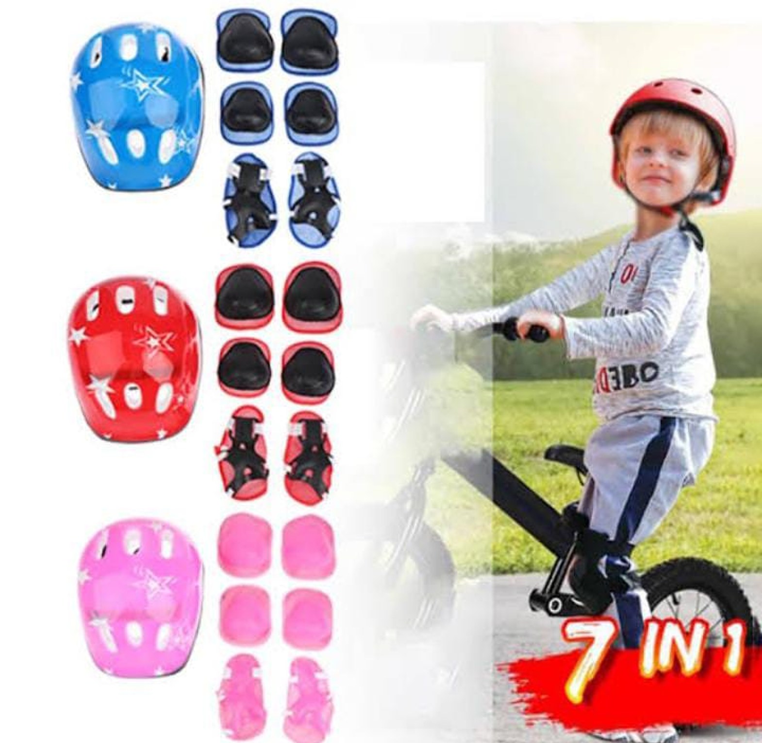 7 Piece Cycling and Skating Protective Gear Set image