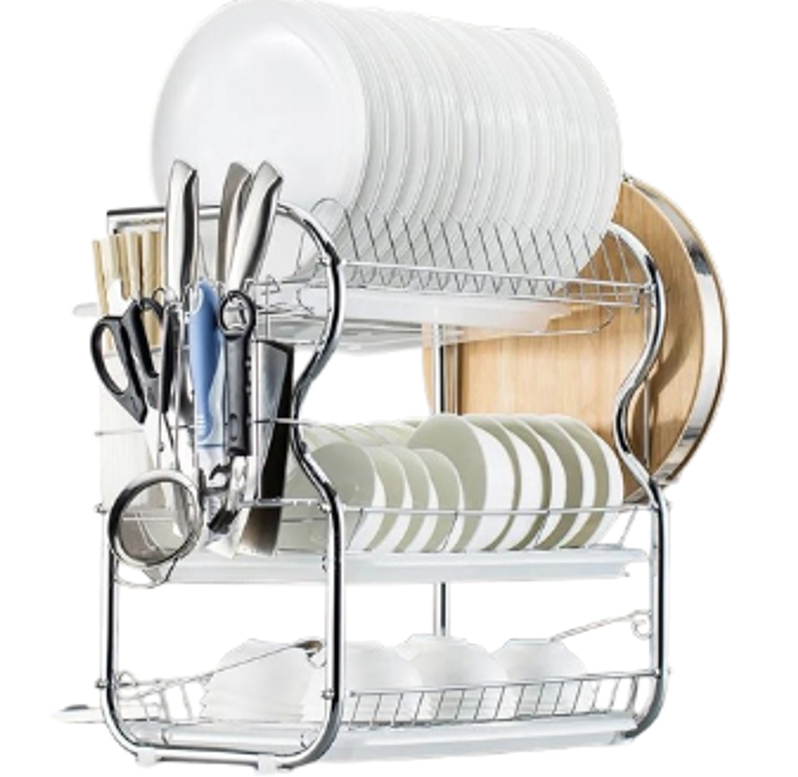 Dish Rack. Rashnik 3 Layers Stainless Steel Dish Rack image