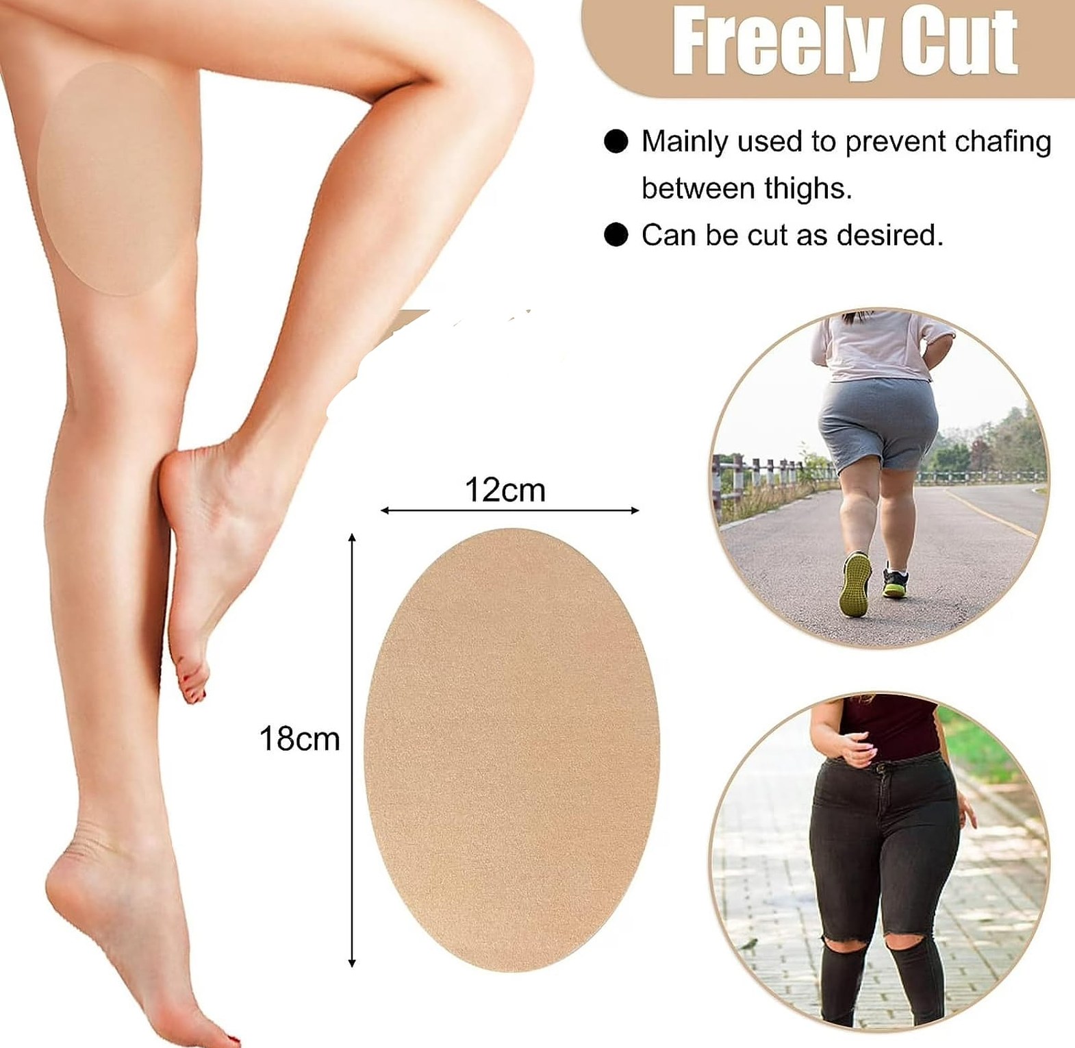 Anti Thigh Chafing Pads (6 Pcs) – Invisible Inner Thigh Friction Protector Patches image