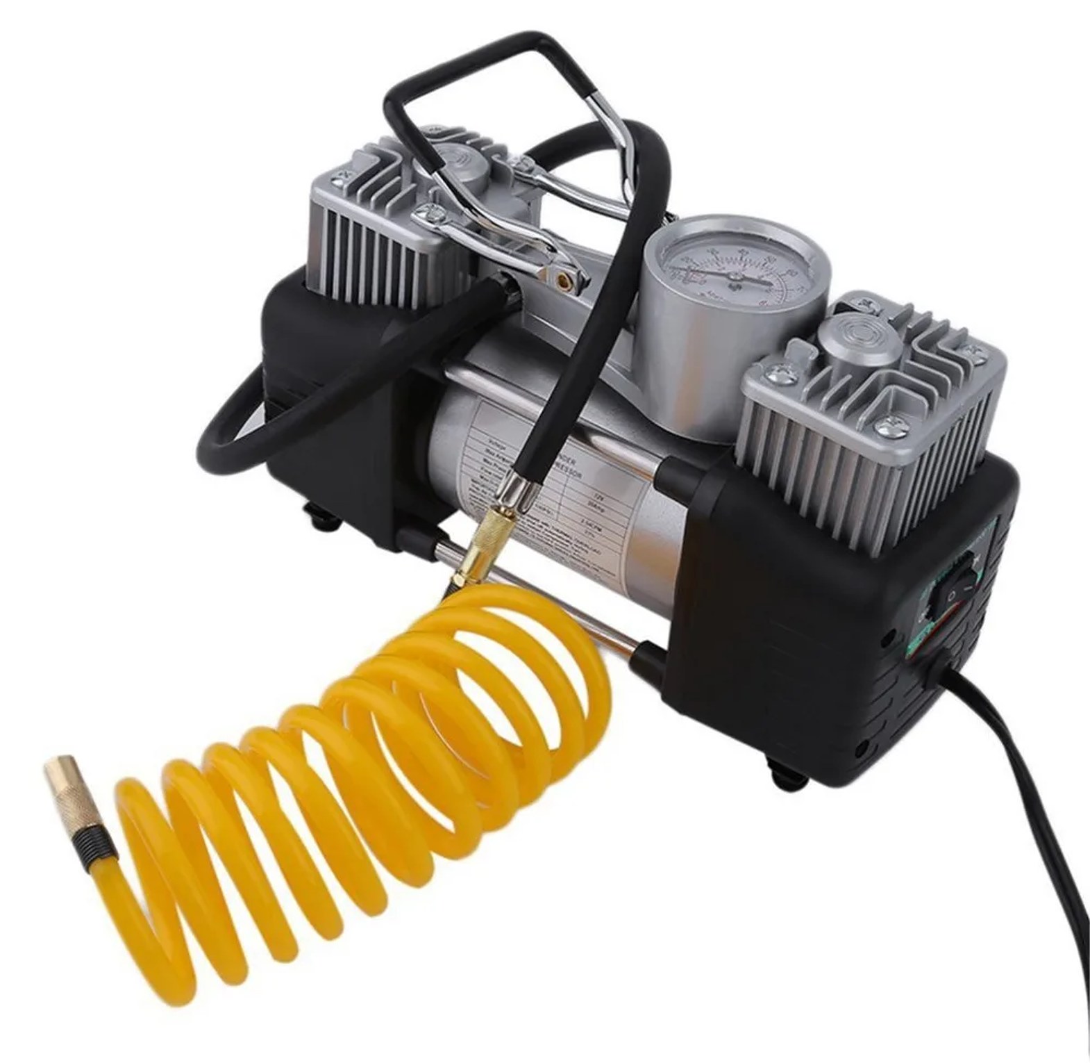 2 Cylinder Heavy Duty Car Air Compressor 12V Portable Tire Inflator Pump with Battery Clamps & Storage Bag, Nairobi Kenya image