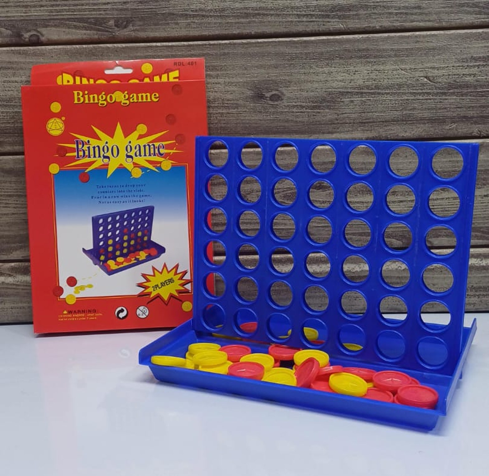 4-In-A-Row Bingo Game Strategy Board Game, Family Indoor Fun, Durable 2-Player Game image