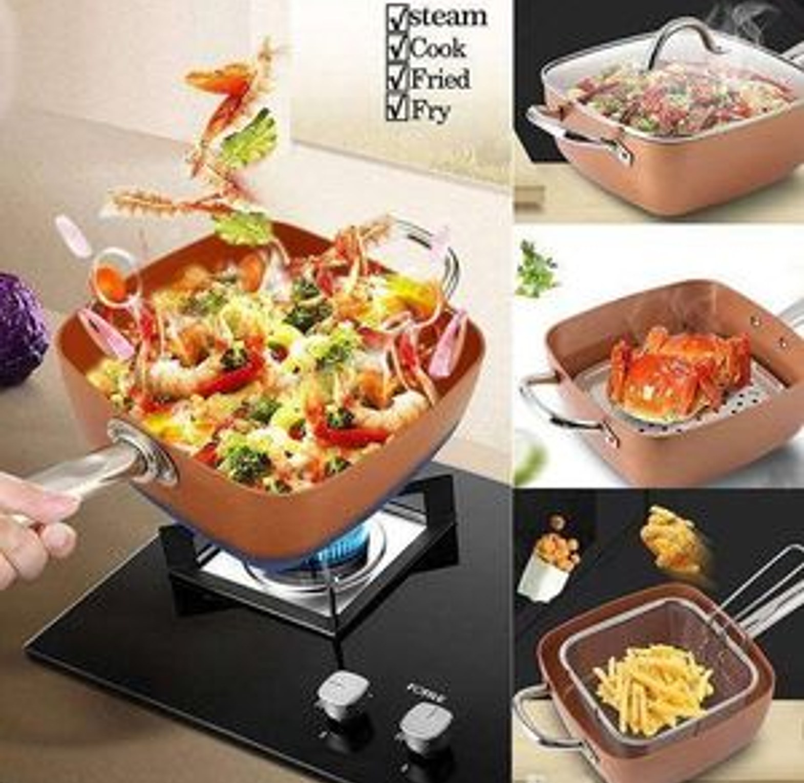 Cookware Set.Copper Chef Deep Square Pan image
