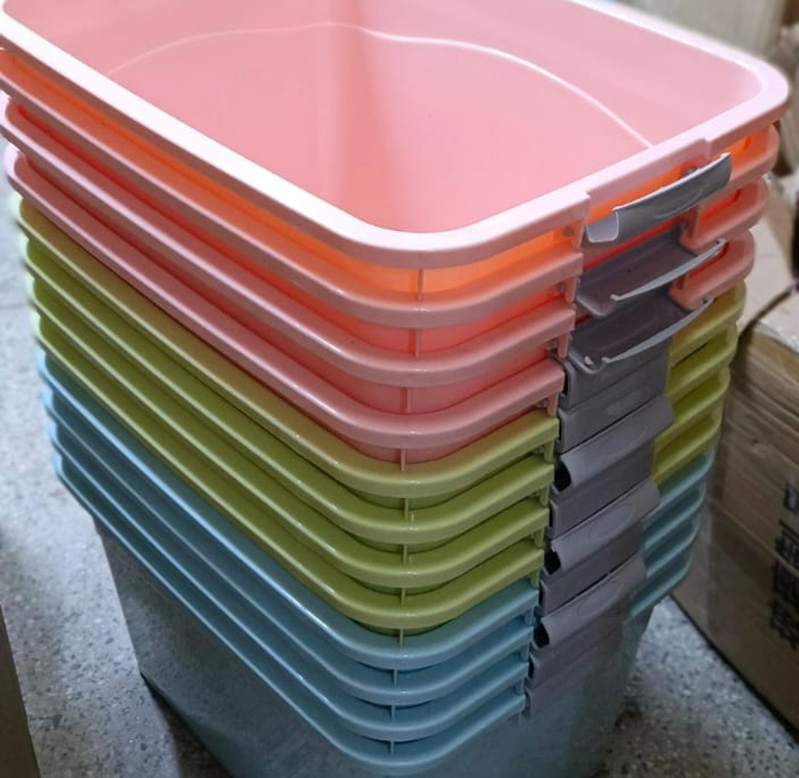 Premium 70L Plastic Storage Box with Lid, Stackable Home Organizer Container image