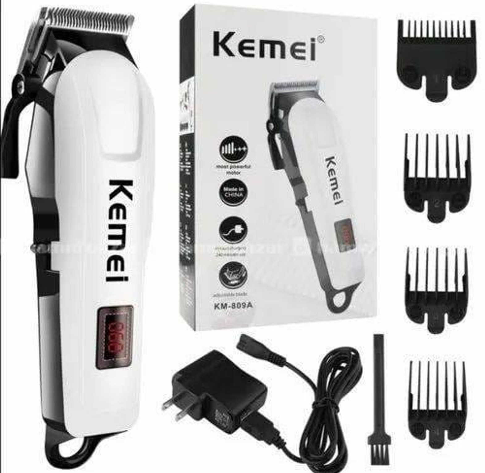Electric Shaver. Kemei KM-809A Professional Rechargeable Cordless Hair Clipper.  image