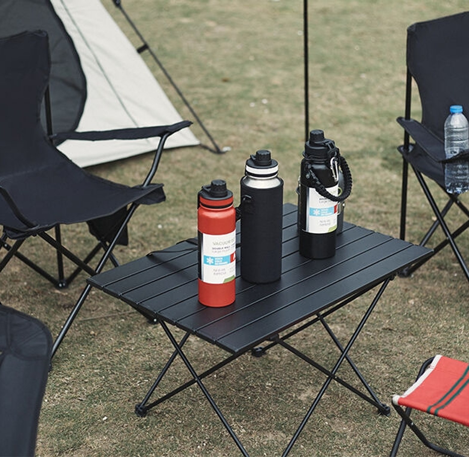 Portable Folding Chair W/ Arm Rest Carrying & Storage Bag, Portable Camping Chairs Enjoy The Outdoors with a Versatile Folding Chair, Sports Chair, Outdoor Chair & Lawn Chair, black and green image