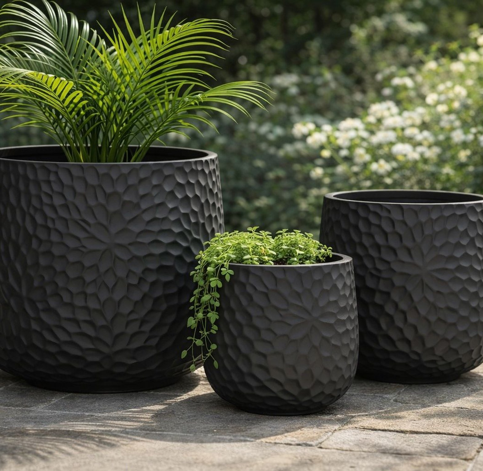 3-Piece Premium Modern Concrete Planter Set image