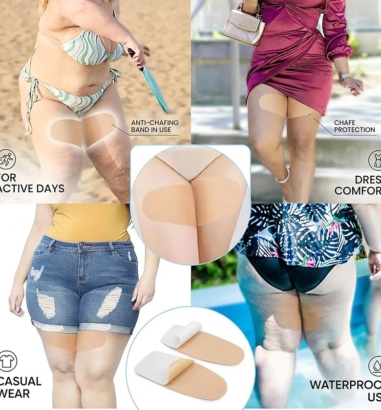 Anti Thigh Chafing Pads (6 Pcs) – Invisible Inner Thigh Friction Protector Patches image