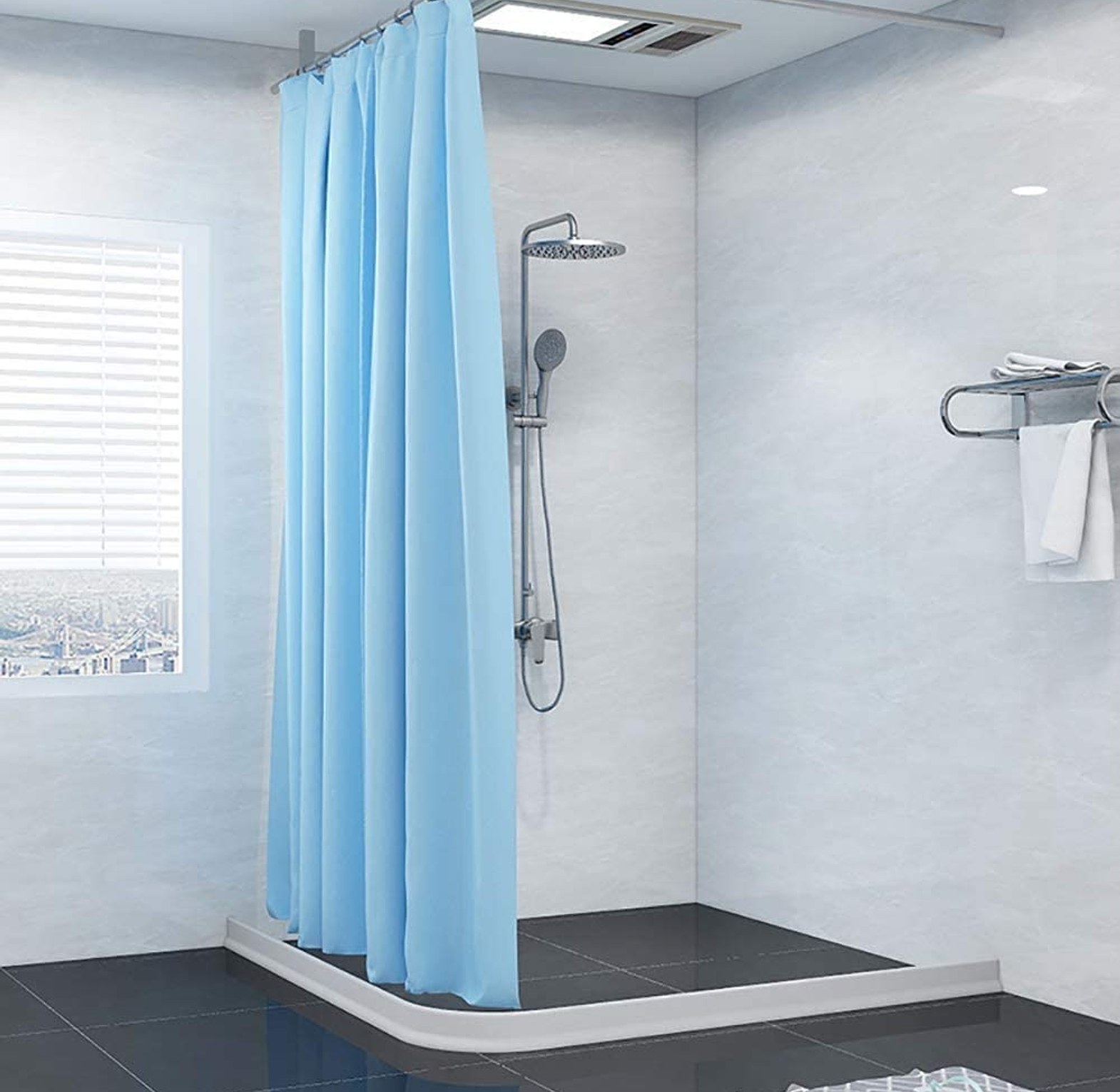 Flexible Silicone Bathroom Water Stopper Dam Shower Water Barrier Blocker for Floor Separation and Flood Prevention image